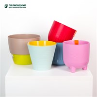 К15-70  КОНУС  СЕРЫЙ МУССОН пласт.горш.  с вкладкой, д. 14,5 1,3 л. (23 шт) SKU-4612759223744