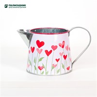 Декоративное кашпо-кувшин "Растущие сердца" 18.5XD11.5XH9.5/10.5CM, металл SKU-4630270079701